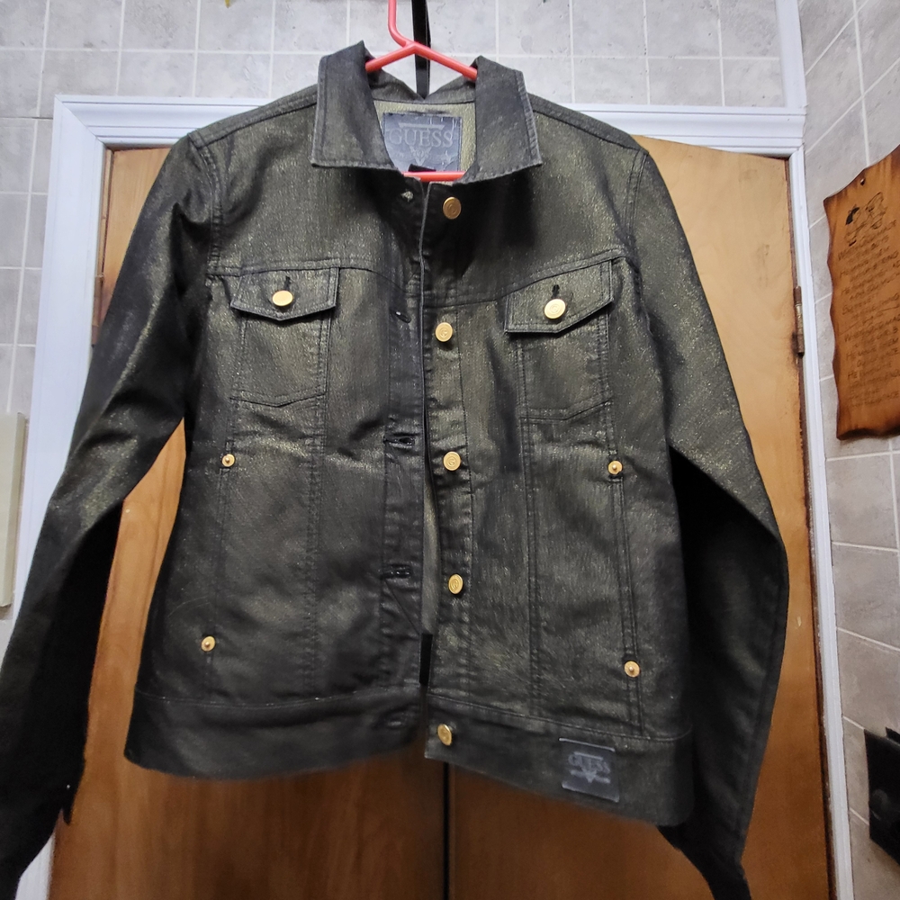 Guess Black Jacket with Gold Buttons
